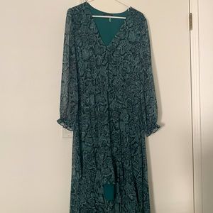 Snake print hi-low dress